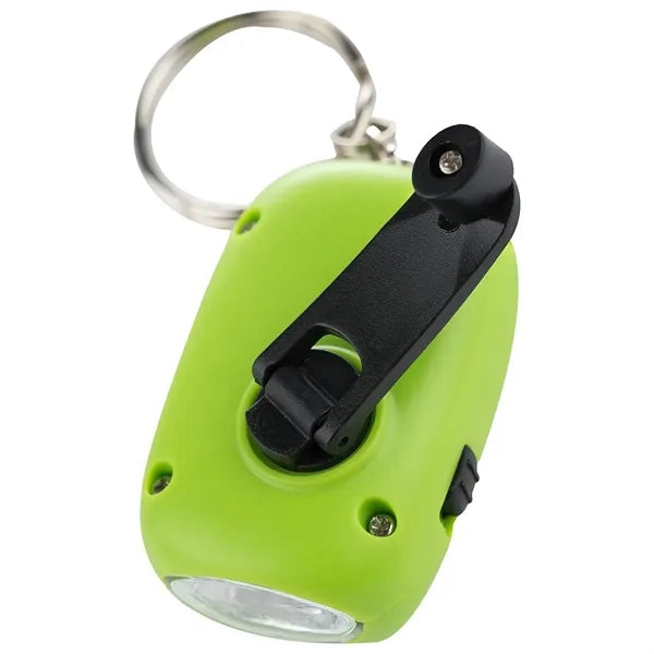 Mini Solar Hand-Crank LED Flashlight for Emergency Use
