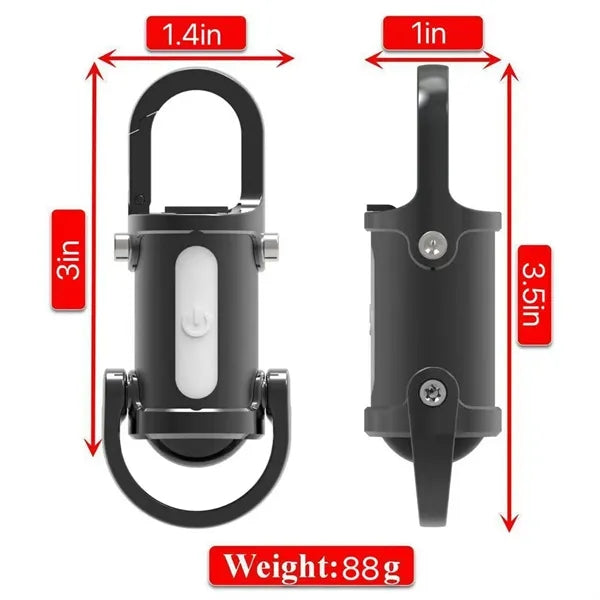 Mini Rechargeable Flashlight Keychain w/ Hook