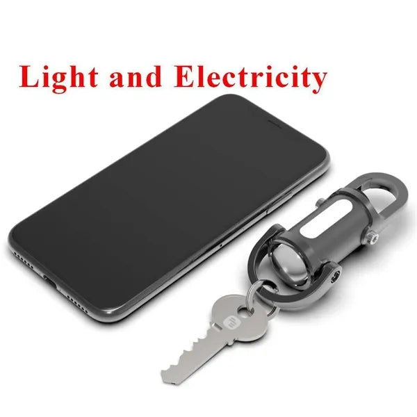 Mini Rechargeable Flashlight Keychain w/ Hook