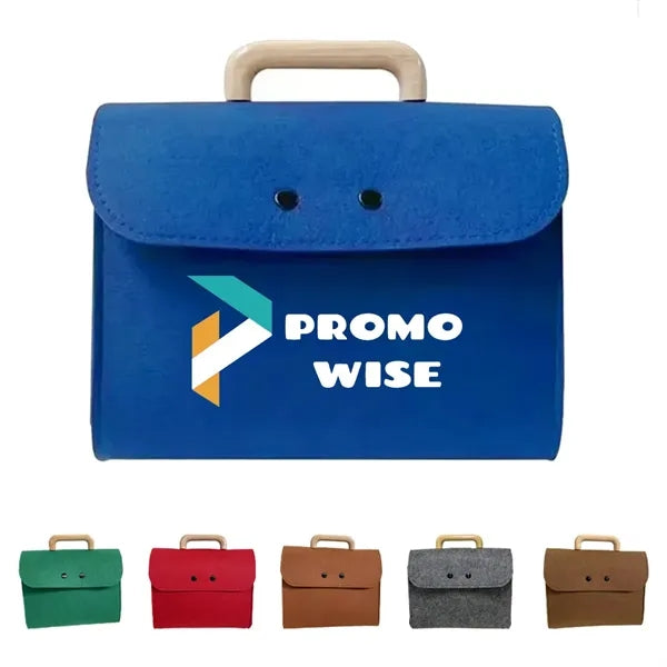 Wooden Handle Felt Handbag Gift Bag Without Waist Seal