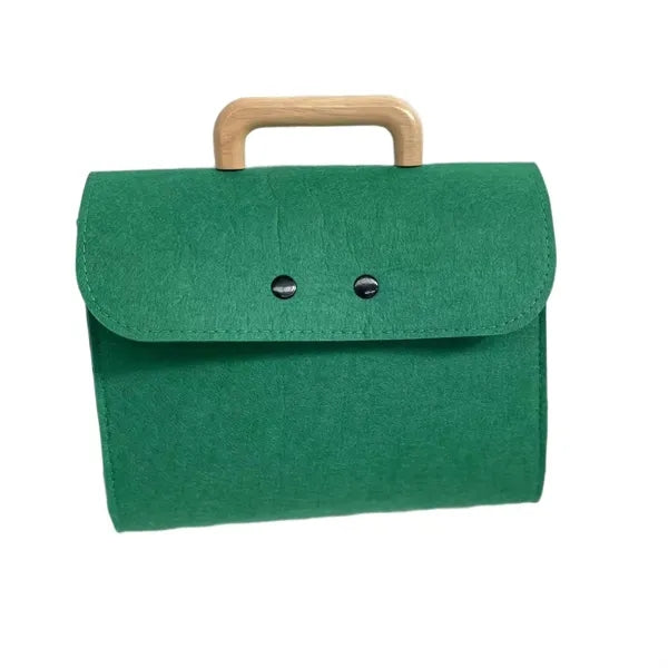 Wooden Handle Felt Handbag Gift Bag Without Waist Seal