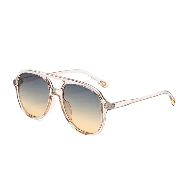 UV400 Protective Retro Square Aviator Sunglasses Soft Frame