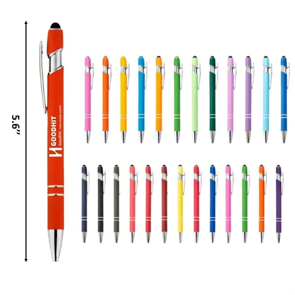Soft-Touch Stylus Pen with Metal Barrel and Click Action
