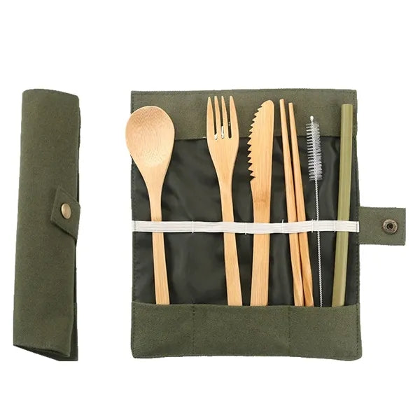 Bamboo Travel Cutlery Set
