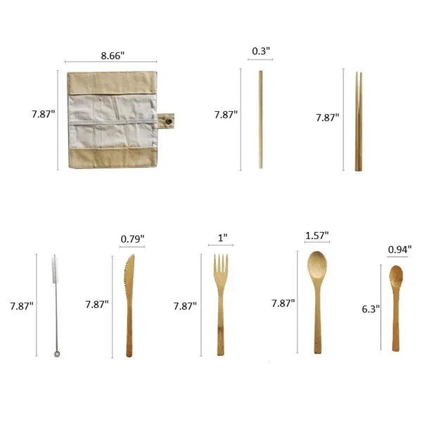 Bamboo Travel Cutlery Set