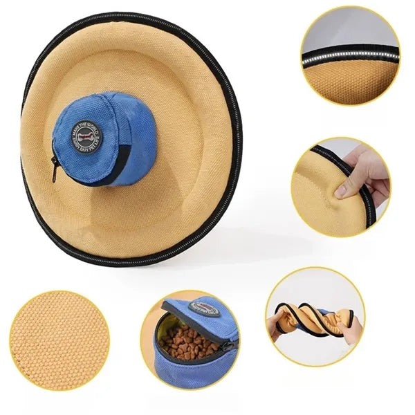 Dog Flying Disc Training Toy w/ Treat Bag