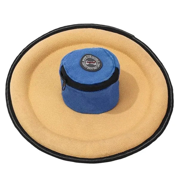 Dog Flying Disc Training Toy w/ Treat Bag