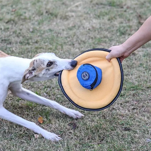 Dog Flying Disc Training Toy w/ Treat Bag