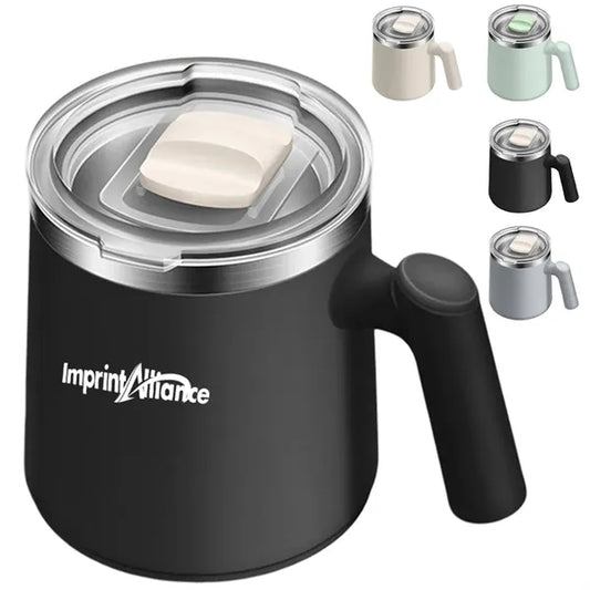 17oz. Stainless Steel Coffee Mug with Lid and Handle