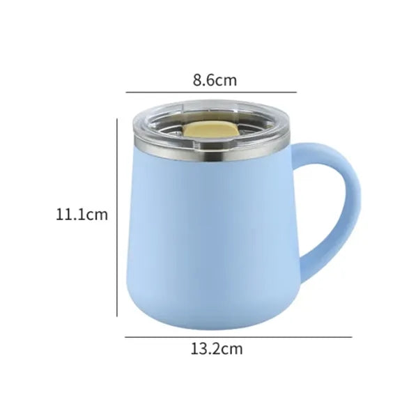 15oz. Stainless Steel Insulated Mug w/ Handle and Clear Lid