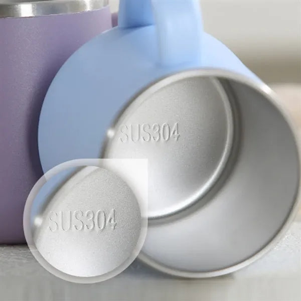 15oz. Stainless Steel Insulated Mug w/ Handle and Clear Lid