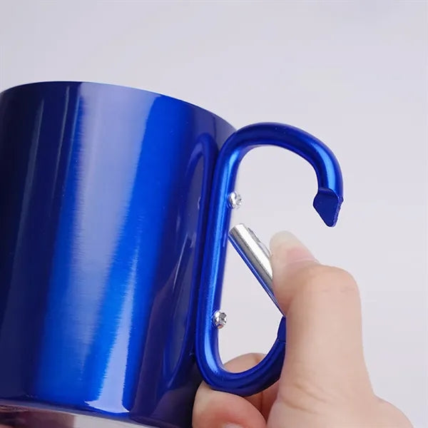 10oz. Double Wall Stainless Steel Carabiner Mug for Camping