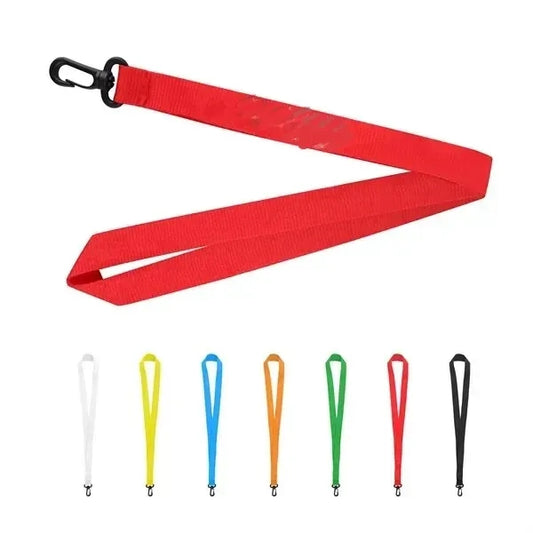 3/4" Nylon Flat Badge Holder Lanyard Strap W/ Plastic J Hook