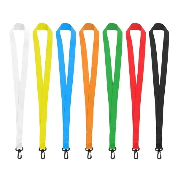 3/4" Nylon Flat Badge Holder Lanyard Strap W/ Plastic J Hook