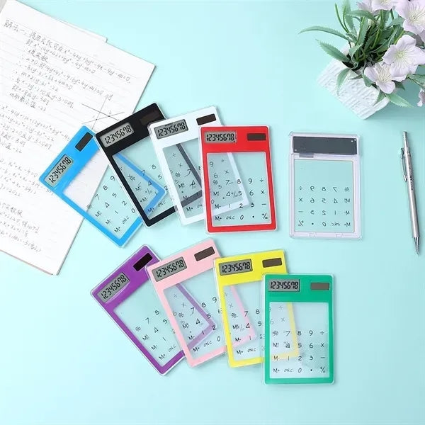 Portable Transparent Solar Touch Card Calculator