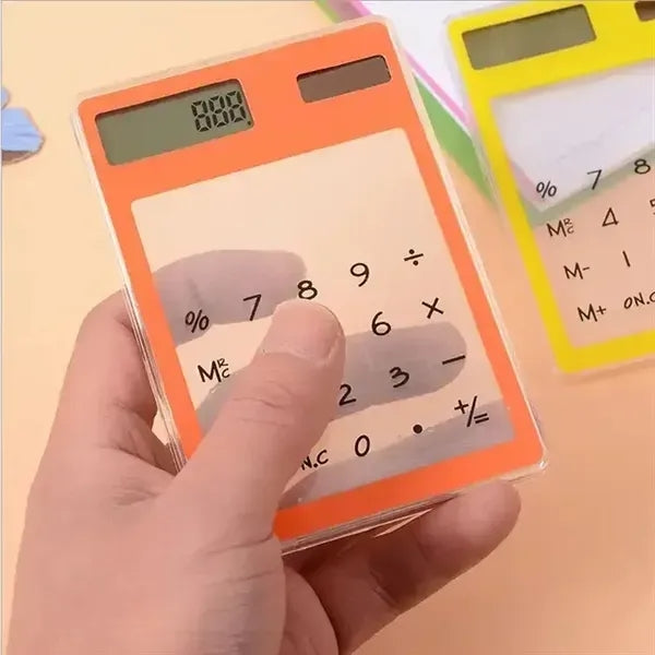 Portable Transparent Solar Touch Card Calculator