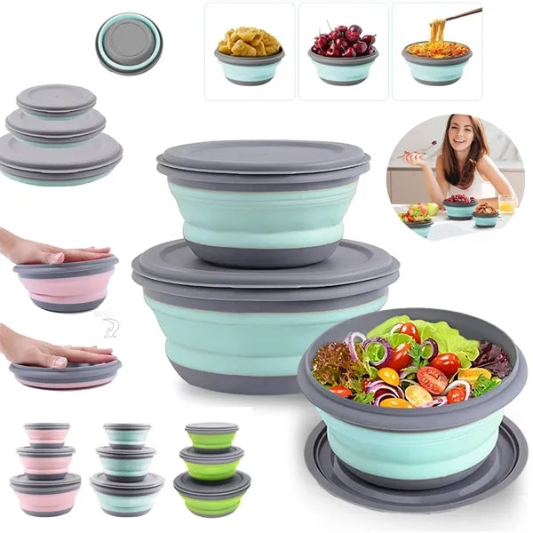 3Pcs Collapsible Camping Bowl Sets