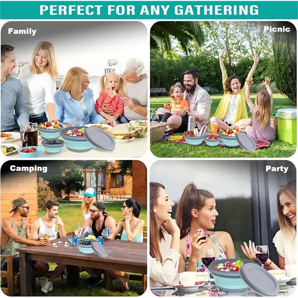 3Pcs Collapsible Camping Bowl Sets