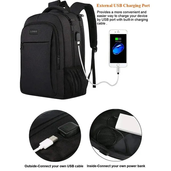 Travel Business Laptop Backpack with USB Charging Port