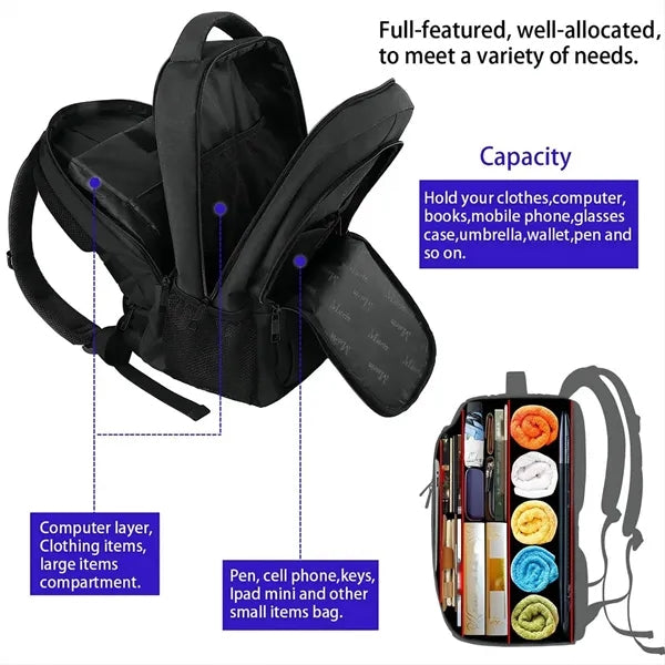 Travel Business Laptop Backpack with USB Charging Port