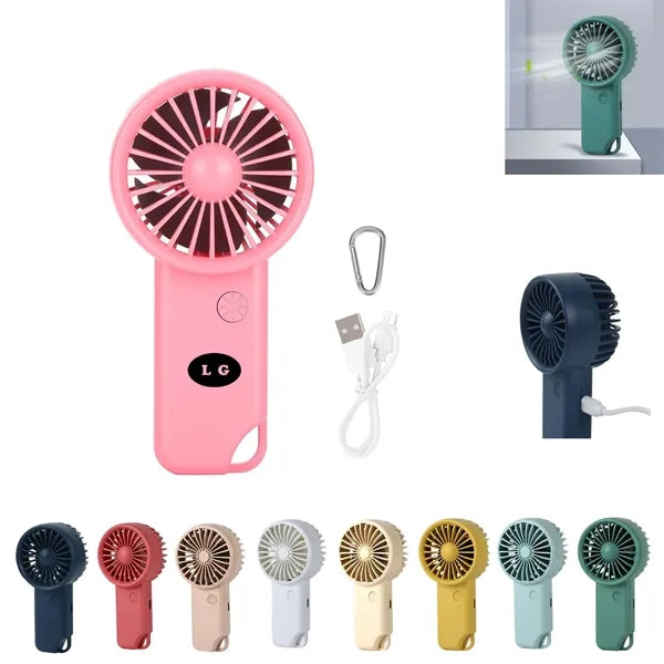 Portable Rechargeable Mini Fan with Carabiner