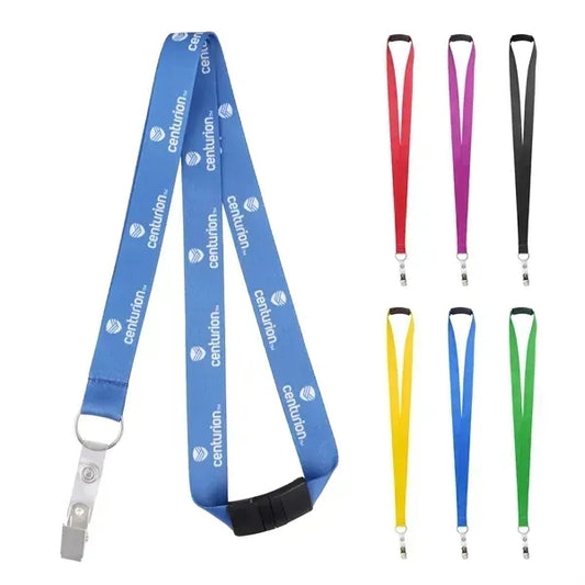 3/4" Polyester Breakaway Lanyard W/ Bulldog Clip & Ring