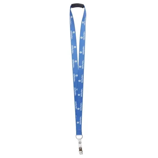 3/4" Polyester Breakaway Lanyard W/ Bulldog Clip & Ring
