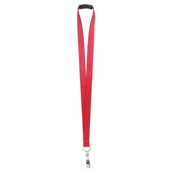 3/4" Polyester Breakaway Lanyard W/ Bulldog Clip & Ring