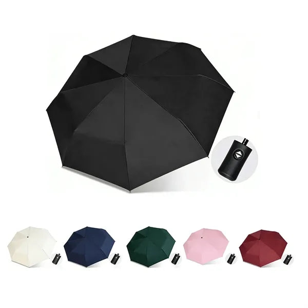 Black Vinyl Umbrella Waterproof Folding Windproof Rain Gear