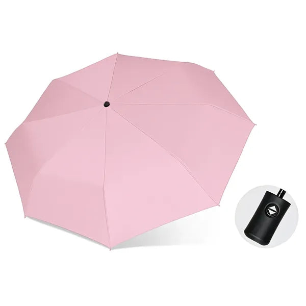 Black Vinyl Umbrella Waterproof Folding Windproof Rain Gear