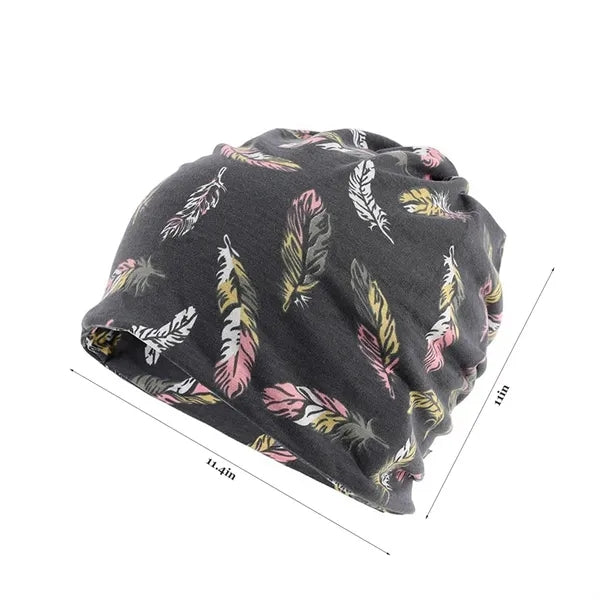 Women's Soft Stylish Acrylic Caps w/ Floral Print