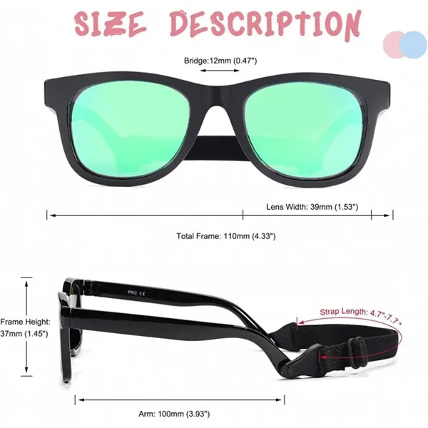 Flexible Polarized Kids Sunglasses -Bendable & UV Protection