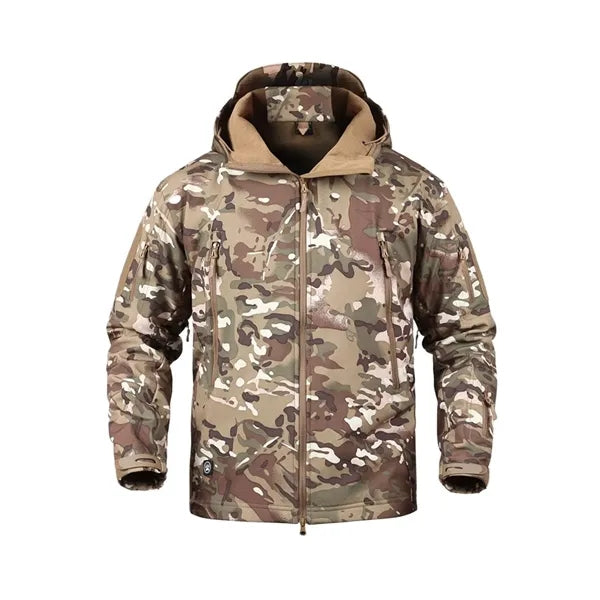 Men's Waterproof Tactical Fleece Jacket for Outdoor Use