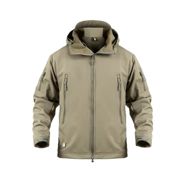 Men's Waterproof Tactical Fleece Jacket for Outdoor Use