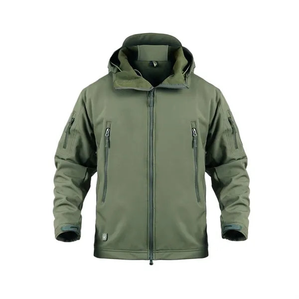 Men's Waterproof Tactical Fleece Jacket for Outdoor Use
