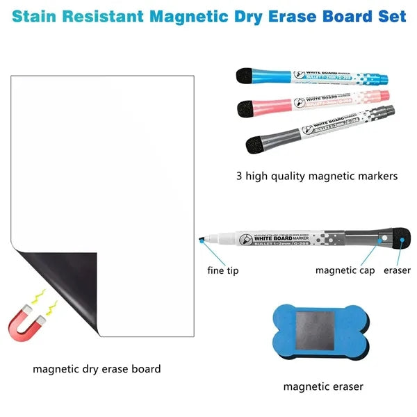12x8 Inch Magnetic Dry Erase Whiteboard Set