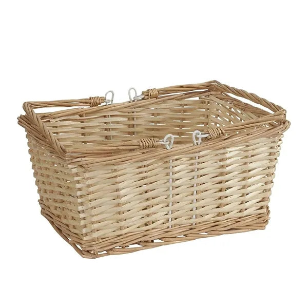 Portable Hand Woven Wicker Picnic Basket w/ Handle