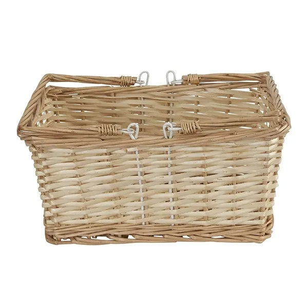 Portable Hand Woven Wicker Picnic Basket w/ Handle