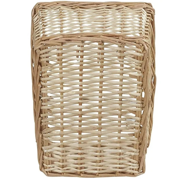 Portable Hand Woven Wicker Picnic Basket w/ Handle