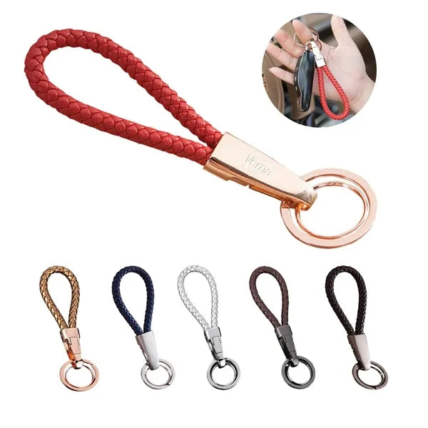 Handmade Braided Microfiber Leather Keychain
