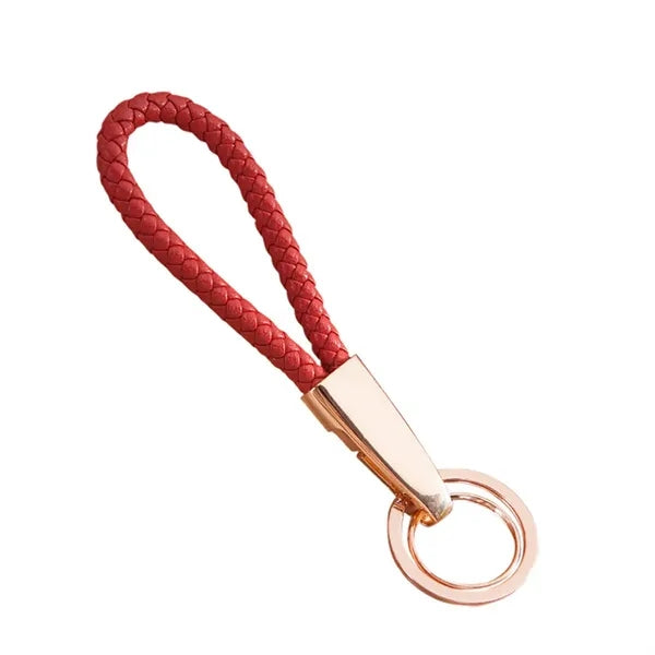 Handmade Braided Microfiber Leather Keychain