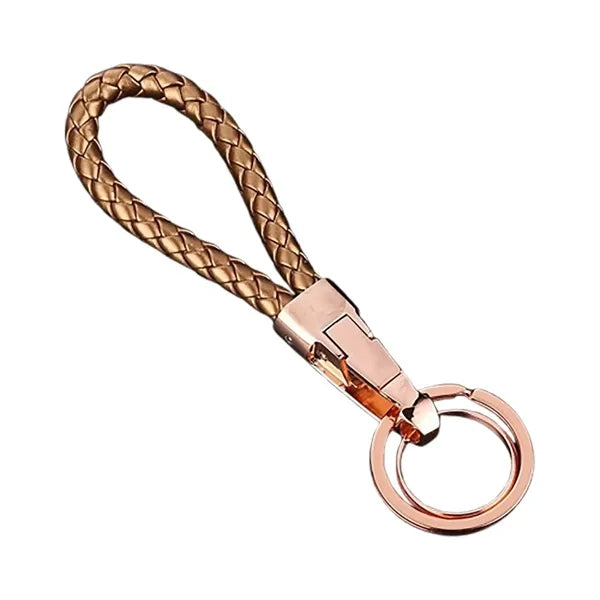 Handmade Braided Microfiber Leather Keychain