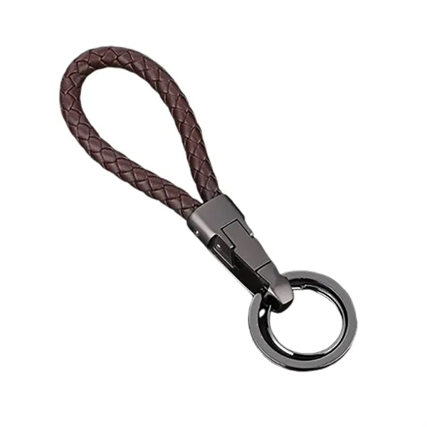 Handmade Braided Microfiber Leather Keychain