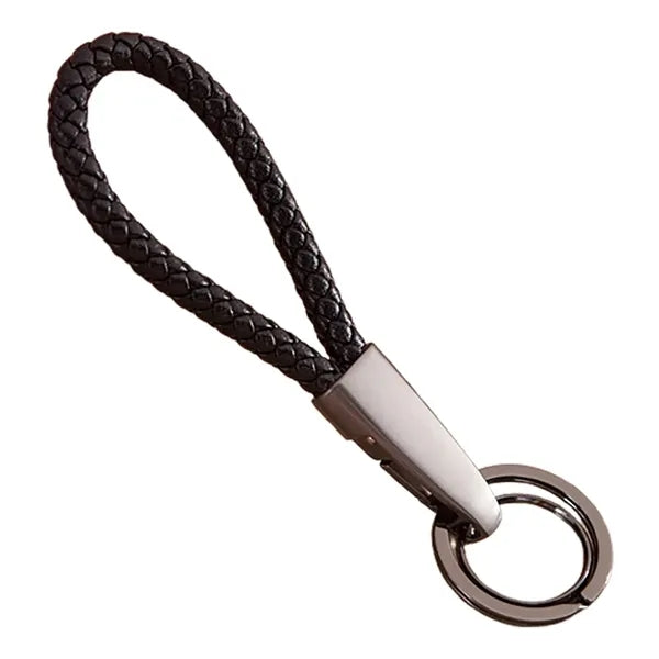 Handmade Braided Microfiber Leather Keychain
