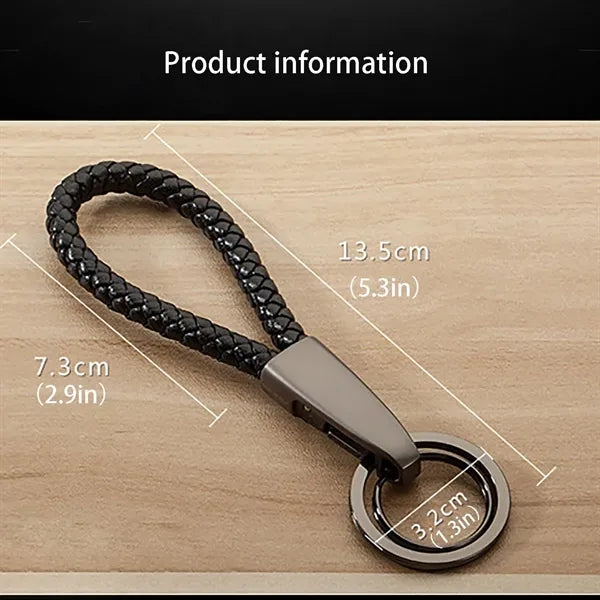 Handmade Braided Microfiber Leather Keychain