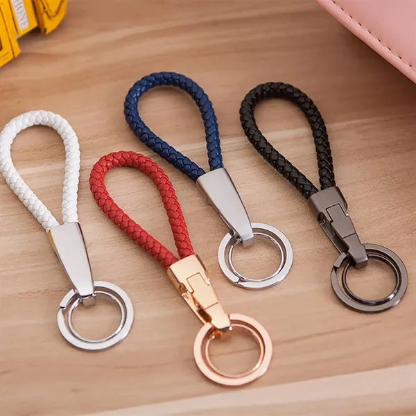 Handmade Braided Microfiber Leather Keychain