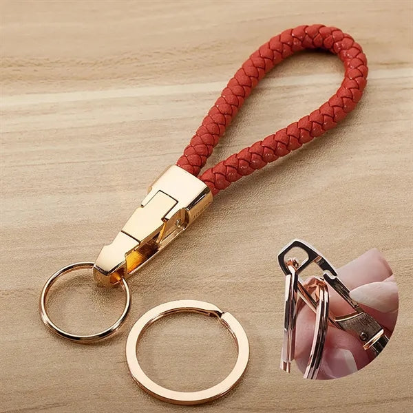 Handmade Braided Microfiber Leather Keychain