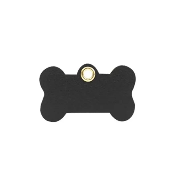 Bone Shaped Faux Leather Pet ID Tag