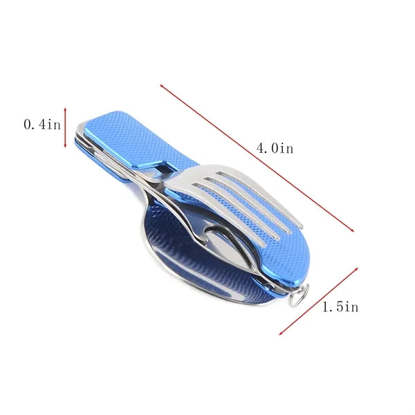 4-in-1 Camping Stainless Steel Foldable Utensil