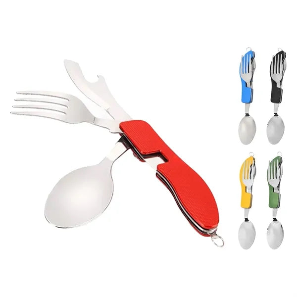 4-in-1 Camping Stainless Steel Foldable Utensil